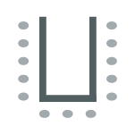 Tables form a U-shape with chairs along the outer perimeter of the tables.